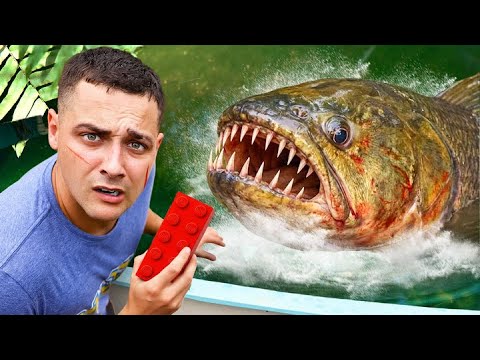 I Used GIANT Lego’s To Tame Jaws The Pond Monster!!
