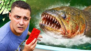 I Used Giant Lego’s To Tame Jaws The Pond Monster!! 