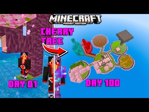 Papa Pranjal - | I SURVIVED 100 DAYS ON A SINGLE CHERRY TREE | In MINECRAFT PE HARDCORE 🔥