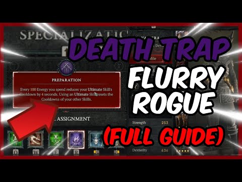 [DIABLO 4] DEATH TRAP/PREPARATION FLURRY ROGUE GUIDE (LEVEL 50-100)