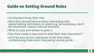 Discussion Forum Basics