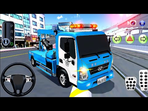 3D Driving Class #22: Real City Driving - Police Van and Tow Truck Vs Train - Android GamePlay