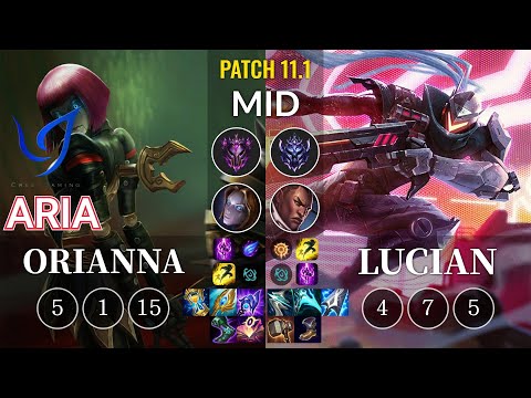 CGA Aria Orianna vs Lucian Mid - KR Patch 11.1
