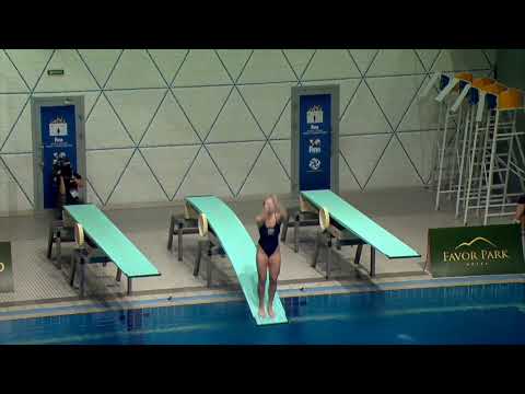 Caroline Kupka One-Piece Black Swimsuit Body Action Diving Pool Scene