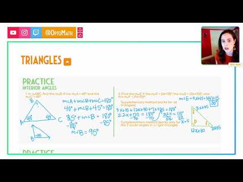 Triangles-Interior Angles Sum and Exterior Angle Theorem Practice (Part 2)