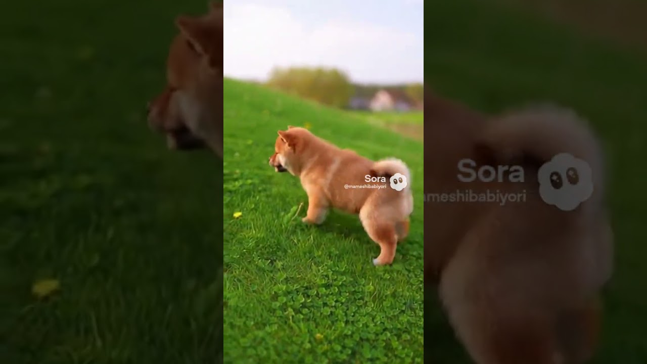 芝生を駆け回る豆柴 / Mameshiba Runs Around the Grass!【ASMR】