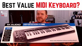 Video thumbnail for How to connect and use a MIDI keyboard with an iPad | M-Audio Keystation 49 MK3 by Pete Johns - Studio Live Today
