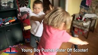 Young Boy Pushes Sister Off Her Scooter! | Supernanny