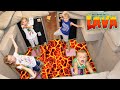 Escape Lava Floor In HUGE Couch Castle FORT - Tannerites Kids Build A Couch Fort!