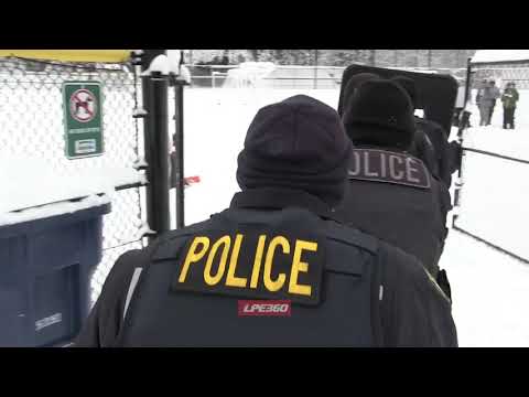 A tactical snowball fight police vs kids
