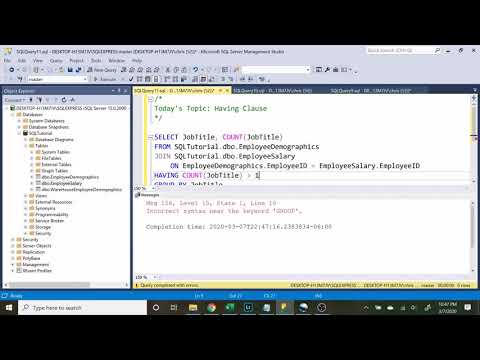 Intermediate Sql Tutorial Having Clause Part 4