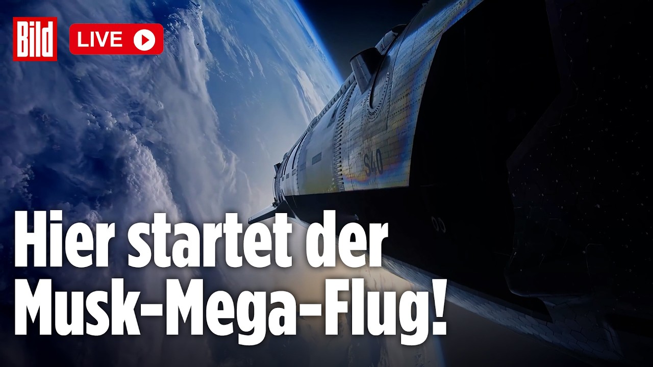 🔴 SpaceX-Raketenstart jetzt live: Starship soll Erde mehrfach umrunden!
