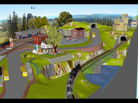 Gleisplan 400*490 cm, Spur H0, ÖBB, L-Form, Peco Code 75 + Roco, Linksverkehr, ZS-sequ