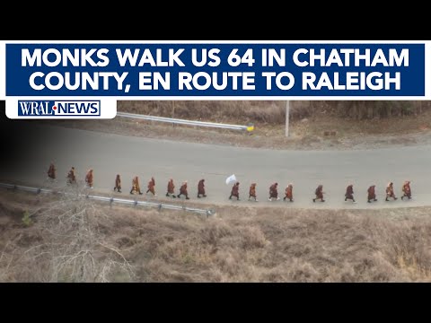 Buddhist monks' Walk For Peace continues in Chatham County, en route to Raleigh this weekend