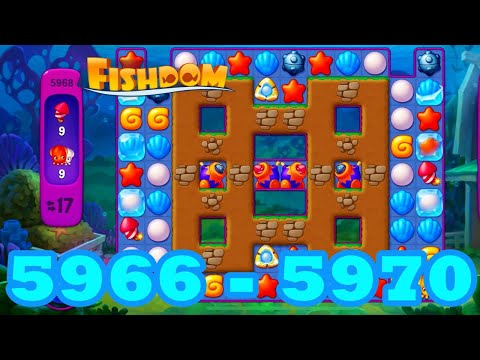 Fishdom Level 5966 - 5970 HD Walkthrough | 3 match puzzle | gameplay | android | 5967 | 5968 | 5969