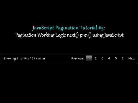 Javascript Pagination Tutorial 5 Pagination Working Logic Next Prev Using Javascript