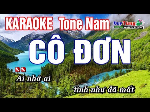 Karaoke || Cô Đơn - Tone Nam ||  Nhạc Sống Duy Tùng