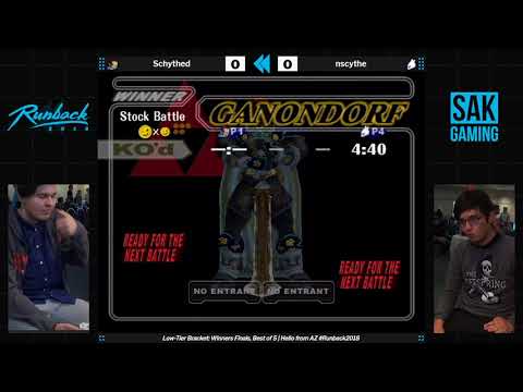 Runback 2018 Low Tier Singles Winners Finals -Schythed (Ganondorf) vs nscythe (Mewtwo)