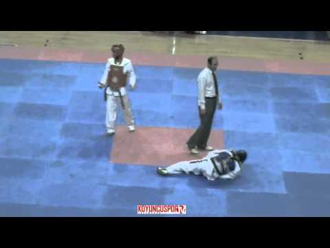 59kg Semifinal Ali Serce vs Alper Orkun (2008 Gençler Turkiye Taekwondo Şampiyonasi)