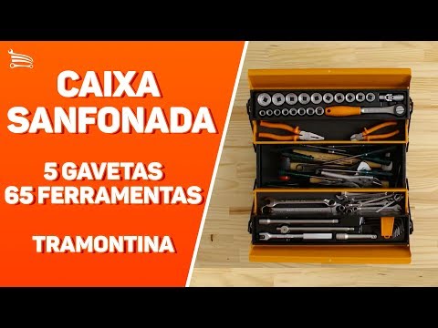 Caixa Sanfonada com 5 gavetas e 65 Ferramentas - Video