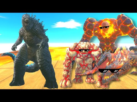 LAVA TRIO VS KAIJUS IN LAVA BRIDGE - ANIMAL REVOLT BATTLE SIMULATOR