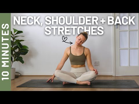 10 MIN STRETCHES FOR NECK, SHOULDER + BACK PAIN | TENSION RELEASE FOR DESK WORKERS | QUICK RELIEF