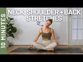 10 MIN STRETCHES FOR NECK SHOULDER BACK PAIN TENSION RELEASE FOR DESK WORKERS QUICK RELIEF