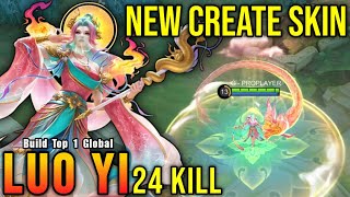 24 Kills!! Lady Dragon Luo Yi New CREATE Skin - Build Top 1 Global Luo Yi ~ MLBB