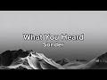 Sonder What You Heard Lyrics