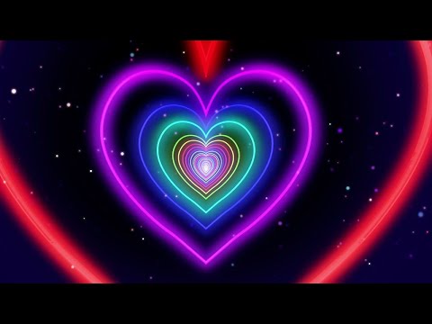 Neon Lights Love Heart Tunnel of Abstract Fast Movement Glow 4K TikTok Trend Background