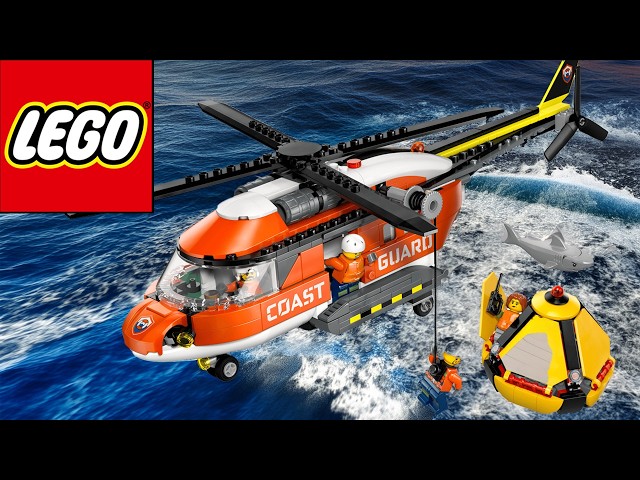 Vídeo relacionado con LEGO City Helicóptero de Guardacostas de Juguete - Maqueta de Vehículo de Emergencias con Puertas Correderas, 4 Minifiguras y Figura de Tiburón - Regalo de Cumpleaños para Niños de 7+ Años - 60503