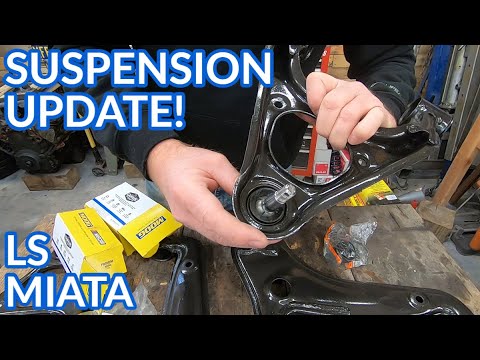 NA Miata Front Suspension Rebuild | Polyurethane Bushings | LS Swap Miata Ep 19 |