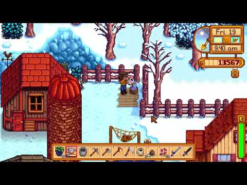 Let's Play Stardew Valley, Closed Caption, No Commentary, Rufus 19th - 20th day of Winter year 1