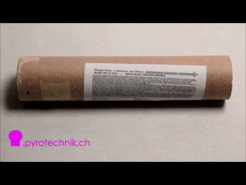 Single shot Brocade Crown Mines 38mm | Hirt & Co  Fireworks