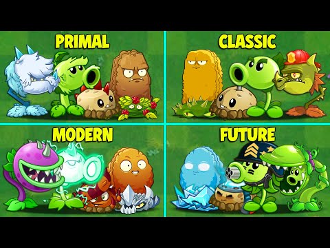 PvZ2 - 4Teams PRIMAL x CLASSIC x MODERN x FUTURE - Who Will Win?