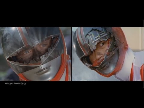 Power Rangers Time Force Red Ranger Identity Revealed Split Screen (PR and Sentai version)