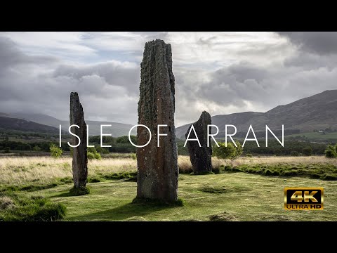 Isle of Arran, Scottish Island, Scotland in 4K aerial video