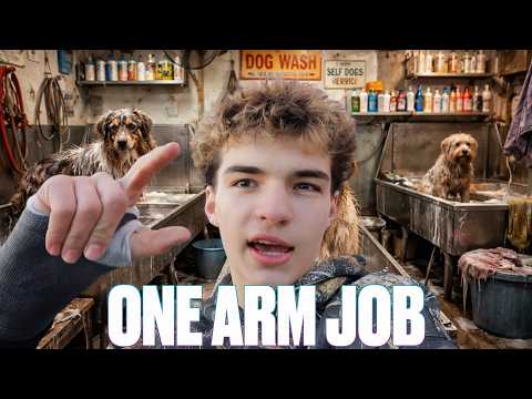 KREW'S FIRST JOB WITH A BROKEN ARM | WORKING ALL DAY WITH ONE BROKEN ARM