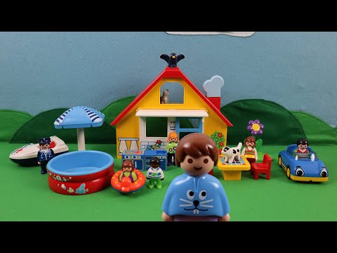 Playmobil 1.2.3 9527 Unboxing & Clips | Holiday Home, Colourful