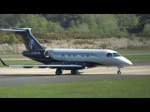 EMBRAER LEGACY 500 G-WLKR DEPARTING OFF FARNBOROUGH-EGLF RUNWAY 06 0305