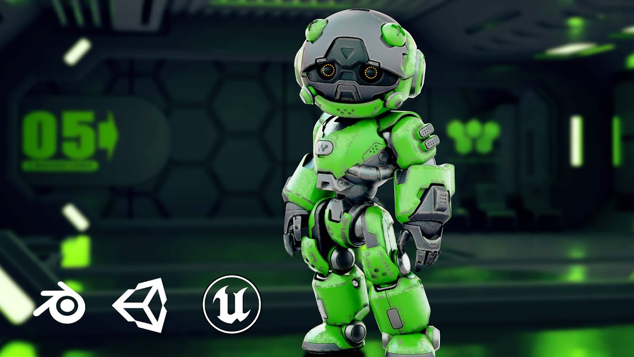 Robo Zero-D Auto-Rig Pro Rigged For Mixamo Unreal Engine Unity 3D Model