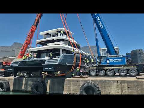 The Launch of the first Two Oceans 870 Power Catamaran