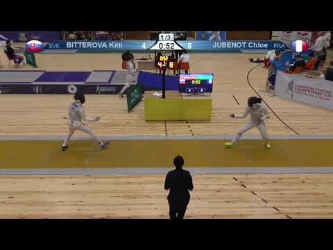 FE 2018 T32 07 F F Individual Yerevan ARM U23 European Championships YELLOW JUBENOT FRA vs BITTEROVA