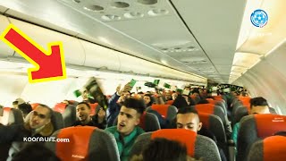 أجواء مجنونة وفرحة هستيرية بالطائرة التي أقلت جماهير الرجاء لتونس من أجل متابعة مقالبة الترجي