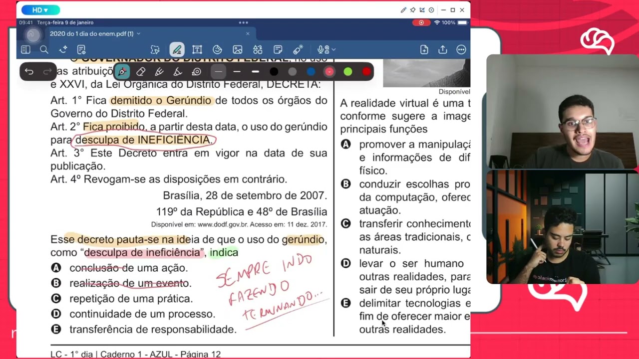 Resolução em Vídeo — Questão 24 ENEM 2020