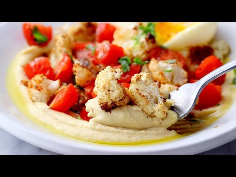 Roasted Cauliflower Hummus Bowls
