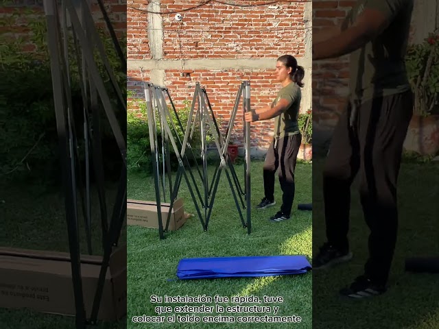 Vídeo relacionado con SMARTSUN Carpa Desmontable 3x3m Blanca Cies - Estructura de Acero - Lona Rafia 90 gr/m2 - Piquetas y Vientos incluidos - Jardín Playa Campo terraza