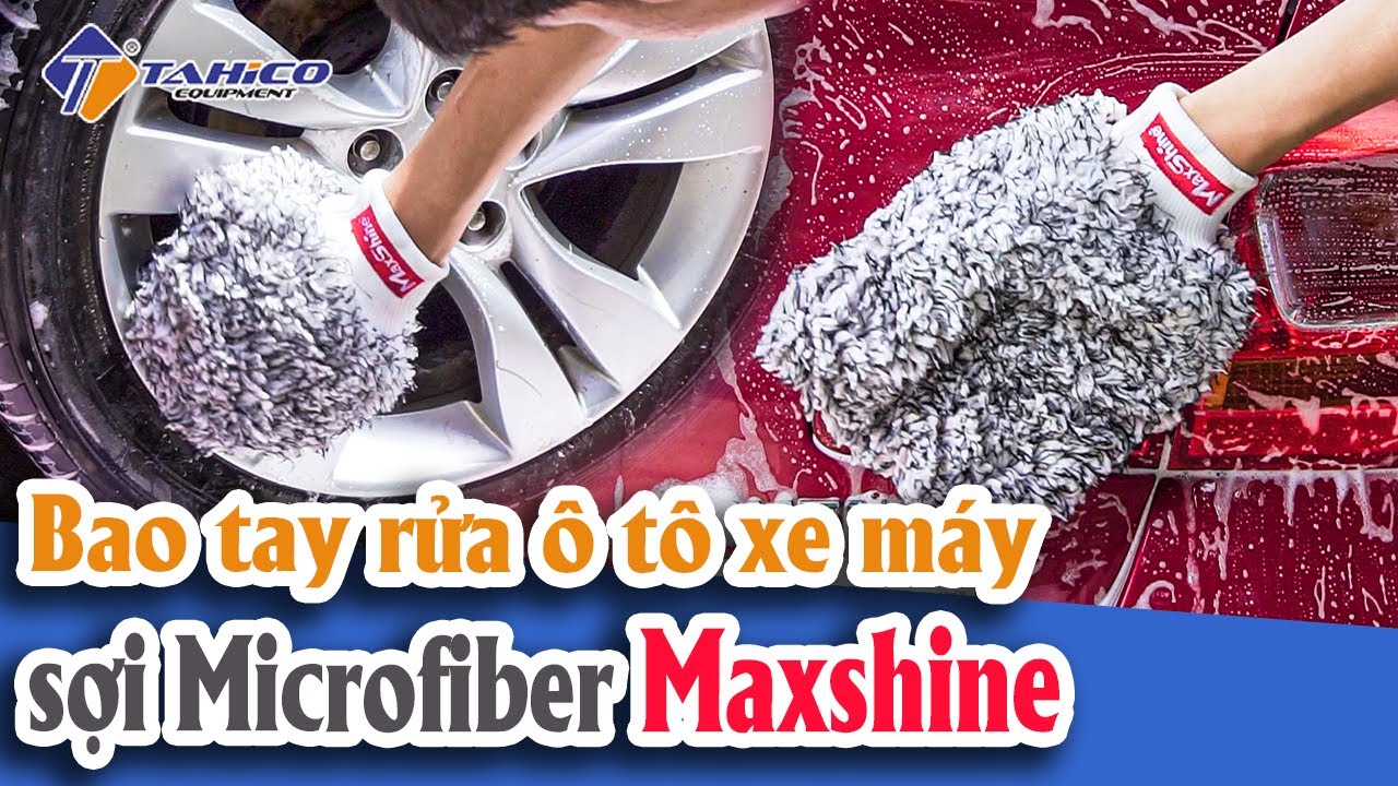 Bao tay rửa ô tô xe máy sợi Microfiber 1130004W Maxshine 21