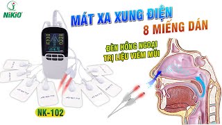 Video Máy massage xung điện 8 miếng dán Nikio NK-102 - Đèn hồng ngoại trị liệu mũi