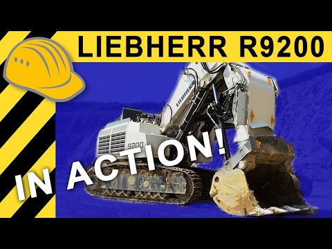 Liebherr R 9200 Bagger im Einsatz - Doku im Steinbruch -  4K/UHD